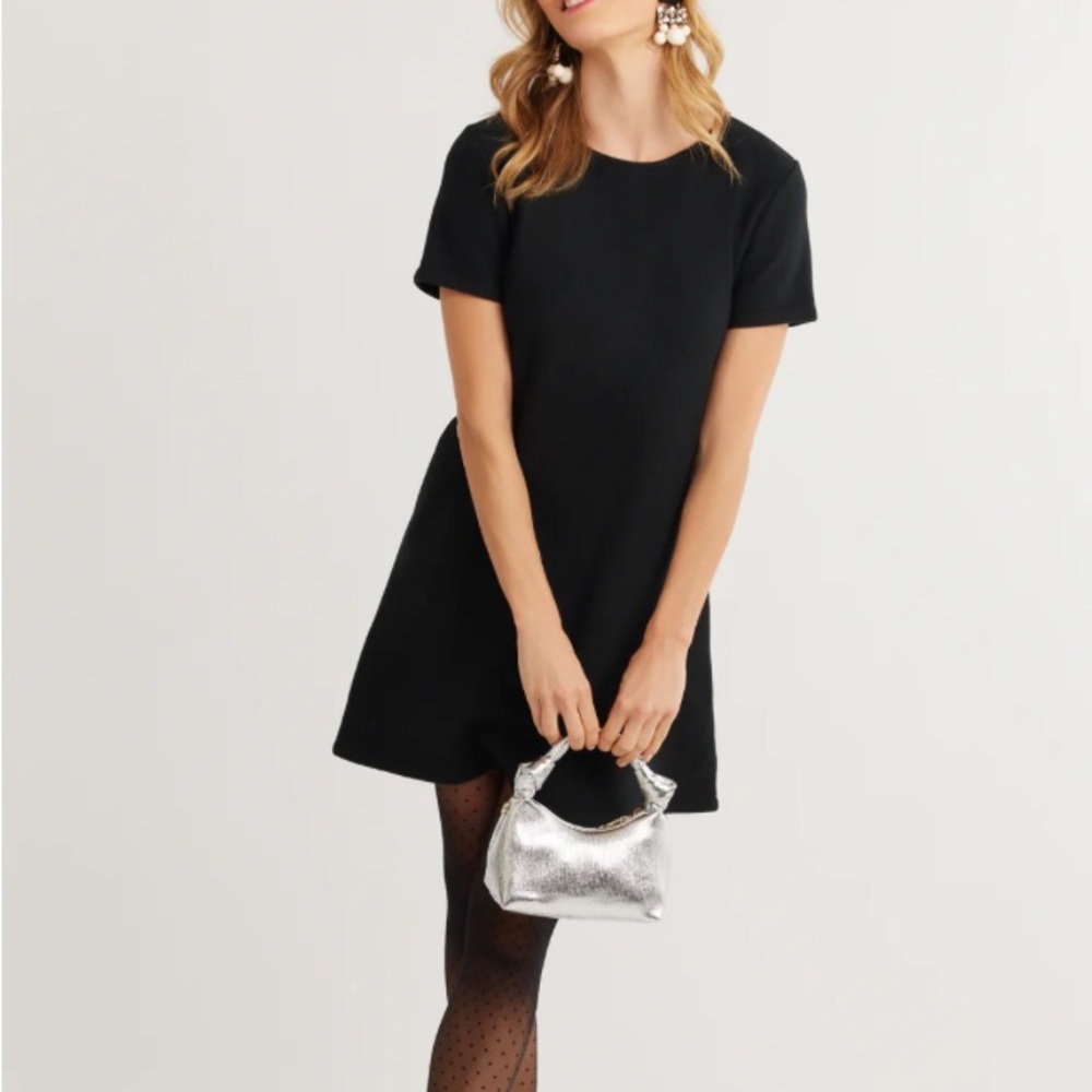 Dudley Stephens Annette Vello Fleece Dress in Black, Size XL